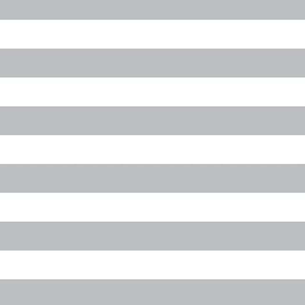 Tirrito Grey Cotton Poplin Fabric - Light & White Wide 1" Stripes - Craft Fabric Material