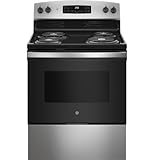 GE 30 in. 4 Burner Element Free-Standing Electric Range in Stainless Steel JB256RTSS