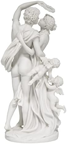 Design Toscano Zephyrus and Flora Greek Replica Statue, Bonded Marble Polyresin, White, 33 cm