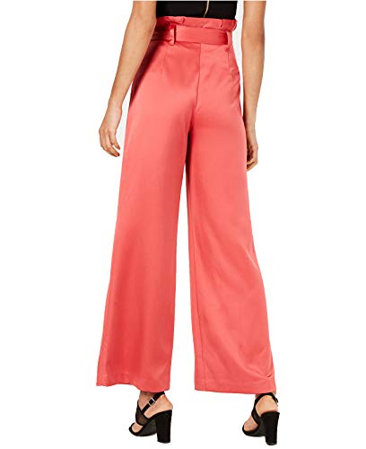 Bar III Women's Satin Belted Paperbag-Waist Wide-Leg Pants2