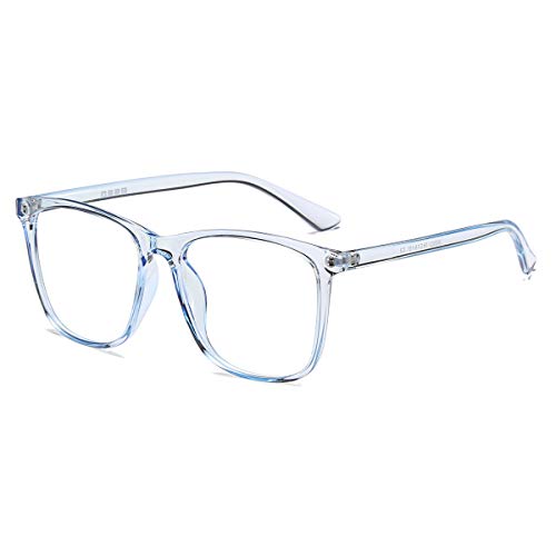 Pumier Blue Light Blocking Glasses, Anti Glare Scratches Wide Large Frame, Blue Blocker Computer/Gaming Glasses for Men/Women