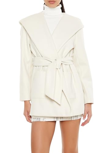 Forever 21 Women's Hooded Tie-Waist Wrap Coat