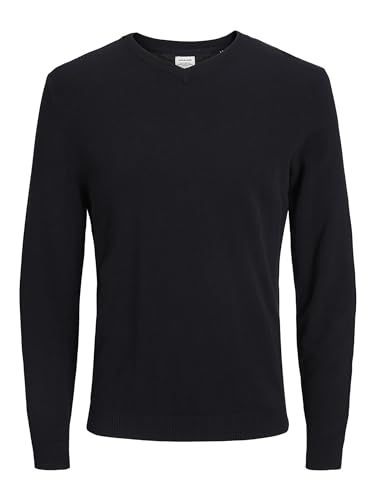 JACK & JONES Pull en Maille Col en V Black M Black M