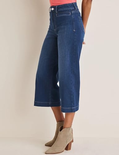 Capri Jeans for Women High Waisted Wide Leg Capri Pants Strechy Loose Denim Capris with Pockets3