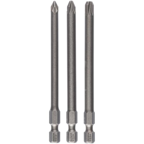 Bosch Accessories Professional 3tlg. Schrauberbit-Set Extra Hart für Pozidriv-Kreuzschlitzschrauben (Länge: 89 mm) – Ansicht 1