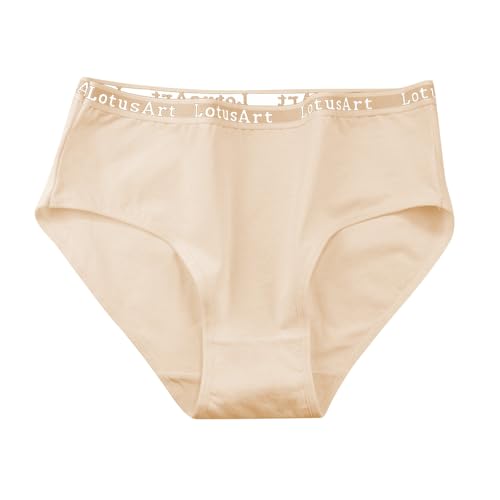 YIzdegg Cintura alta para mujer de algodón puro, se puede utilizar para el levantamiento de abdomen y cadera posparto. Cintura alta de gran tamaño de algodón puro con ropa interior de novia, beige, M