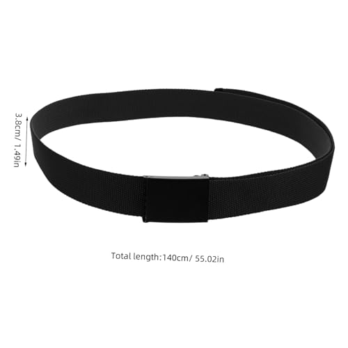 2pcs Mens Adjustable Belt Casual Heavy Duty Webbing Belt with Buckle for Work School and 140cm2