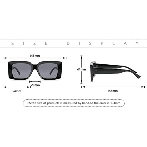 COTIA Fashion Square Women Sunglasses Vintage Oversized Frame Retro Wide Legs Punk Colorful Eyewear Men Sun Glasses4