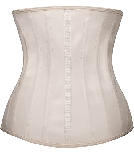 YIANNA Women's Underbust Latex Sport Girdle Waist Trainer Corsets Hourglass Body Shaper Beige XXL