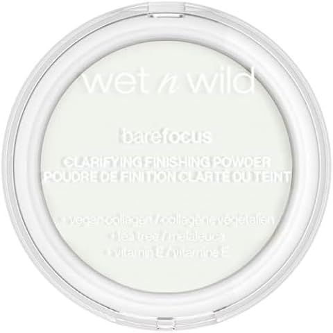 Wet n Wild Bare Focus, Puder wykończeniowy do makijażu dla wszystkich rodzajów skóry, Przezroczysty i matowy dla doskonałej bazy pod makijaż, Wzbogacony kwasem hialuronowym i witaminą E, Lekkie krycie