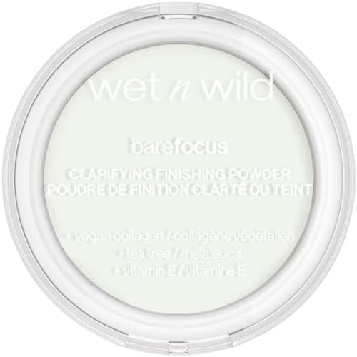 Wet n Wild Bare Focus, Puder wykończeniowy do makijażu dla wszystkich rodzajów skóry, Przezroczysty i matowy dla doskonałej bazy pod makijaż, Wzbogacony kwasem hialuronowym i witaminą E, Lekkie krycie