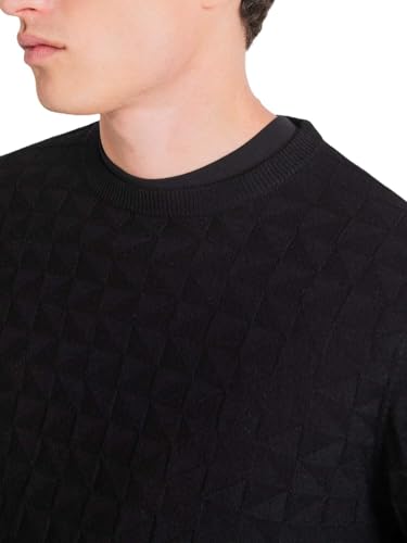 Pull noir Antony Morato pour homme avec finitions haut de gamme