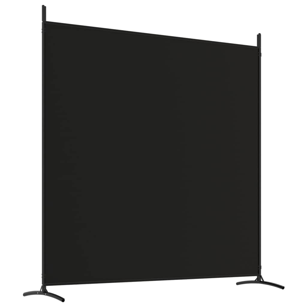 Paravent 3 Panneaux Noir 525x180 cm Tissu Séparation de Pièce Polyvalente Cloison de Séparation de Chambre Espace Privé Séparation de Salon Cuisine Mur de Fond Bloquer Le Soleil