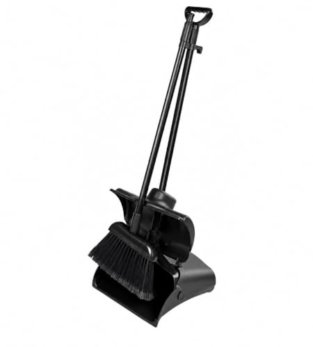 Image of SES JOBBY Dustpan with Broom Set, 180 Adjustable Angle, Rotating Broom, Easy Assembly, Cleaning Set for Heavy Duty Use in Homes, Hotels, Restaurants and Public Places.