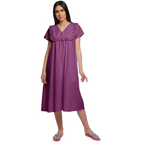 Moomaya Camisón de Algodón para Mujer Cover
