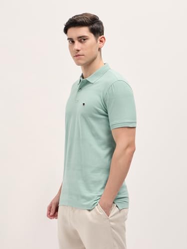 Image of THE BEAR HOUSE Multi-Color Horizontal Striped Textured Knit Design Regular Fit Polo