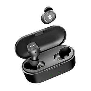 Echte draadloze oordopjes, SoundPEATS TrueFree + 5.0 Bluetooth-koptelefoon in-ear stereohoofdtelefoon, ingebouwde microfoon met binaurale oproep, automatische eenstapsverbinding, 35 uur speeltijd, geluidsisolatie (Zwart)