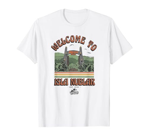 Image of Jurassic Park 30th Anniversary Welcome to Isla Nublar T-Shirt, Men, White, Large