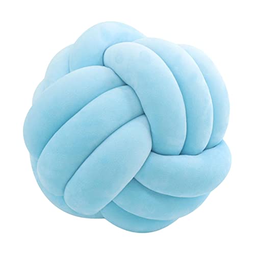 weemoment Oreiller de Boule de Noeud, Coussin décoratif Moderne de Jet de Noeud Rond, Coussins d'oreillers de Dos de Taille de Velours Doux tissés à la Main, pour la Sieste de bébé de Voyage de Cover