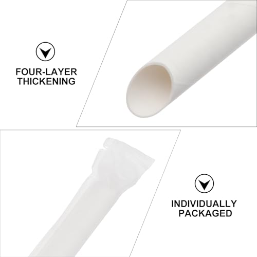 100 pitillos desechables de papel 20 cm blancos miniatura 6