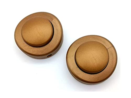 Set 2 Interruttori a pedale oro dorato tondo per piantane e lumi - 250V - 2A - Diametro 65mm