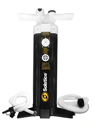 2 Hose Triple Action Sup Pump with Gauge - Black and White