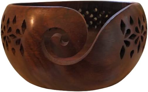 ARTIZANSTOREHandmade Wooden Yarn Bowl Wool Ball Holder Knitting Bowl Home And Office Decor