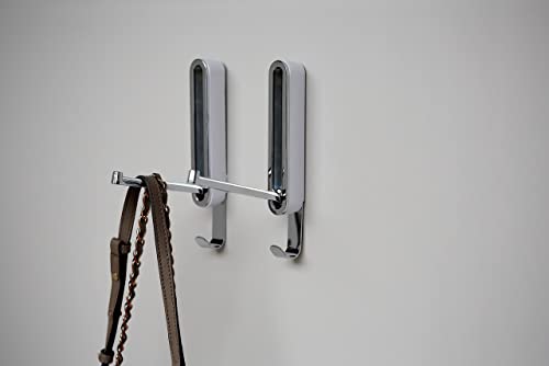 WENKO Klapphaken Premium Sigma, Klappbarer Wandhaken mit Abrutschsicherung, Metall/Kunststoff, 2,5 x 18 x 2,5 cm, Weiß