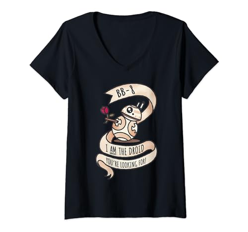 T-shirt Star Wars BB-8 femme avec col en V cadeau d'anniversaire geek