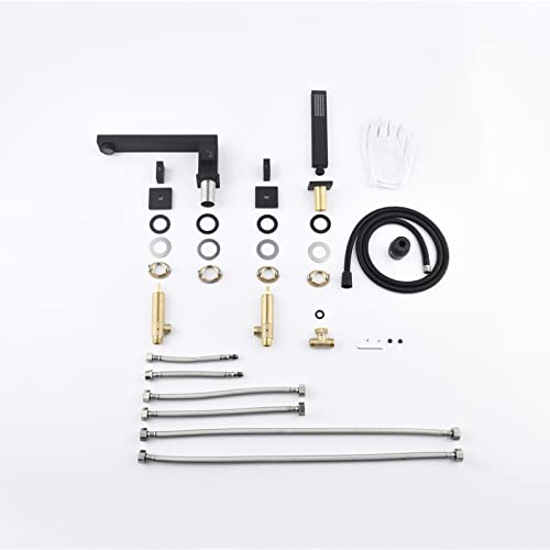 Robinets de baignoire et ensemble de douche de bain mural avec pommeau de douche complet - 4