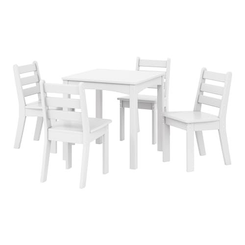 WestinTrends Treehouse Kids 5-Piece HDPE Dining Table and Chairs Set, White