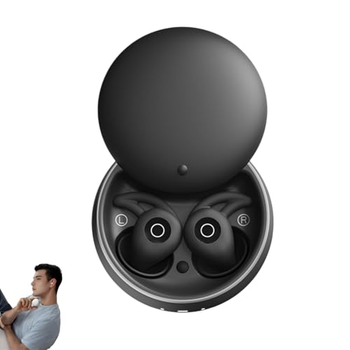 ubuyzone Artevive Bluetooth Moto Earbuds Micro Sleep Earbuds for Side Sleepers Slim and Light Soft and Snug (Black)