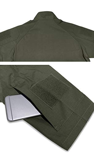 KEFITEVD Hommes été Safari Tees Sportswear en Plein Air Escalade Chemises Paintball Chasse Tops Woodland Armée Vert - Image 5