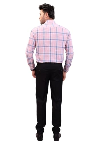 Image of 100% Cotton Slim Fit Light Pink Premium Full Sleeves Shirt for Men