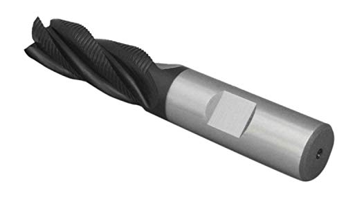 Image of Accusize Industrial Tools 1 /2'' Fine Tooth M42 8% Cobalt Tialn Roughing End Mill, 1 /2'' Shk Dia, 1-1 /4'' Flute Length, 3-1 /4'' Oal, 4 Flute, 1104-0012 | Fine Tooth, M42 8% Cobalt, TiAlN Coated, 3-1 /4 inch OAL, Single End, Center Cutting, 1104-0012