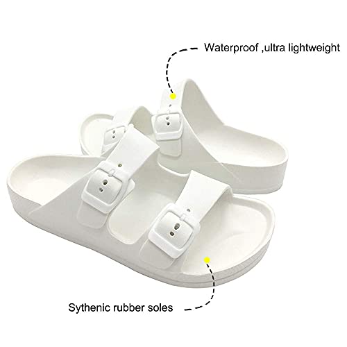 Image of Luffymomo Women's Eva Double Buckle Slides Sandals | Soft Footbed Adjustable Slip on Sandals, Comfortable Summer Beach