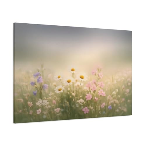 Décoration murale fleurs sauvages pastel horizontal pour bureau - 2