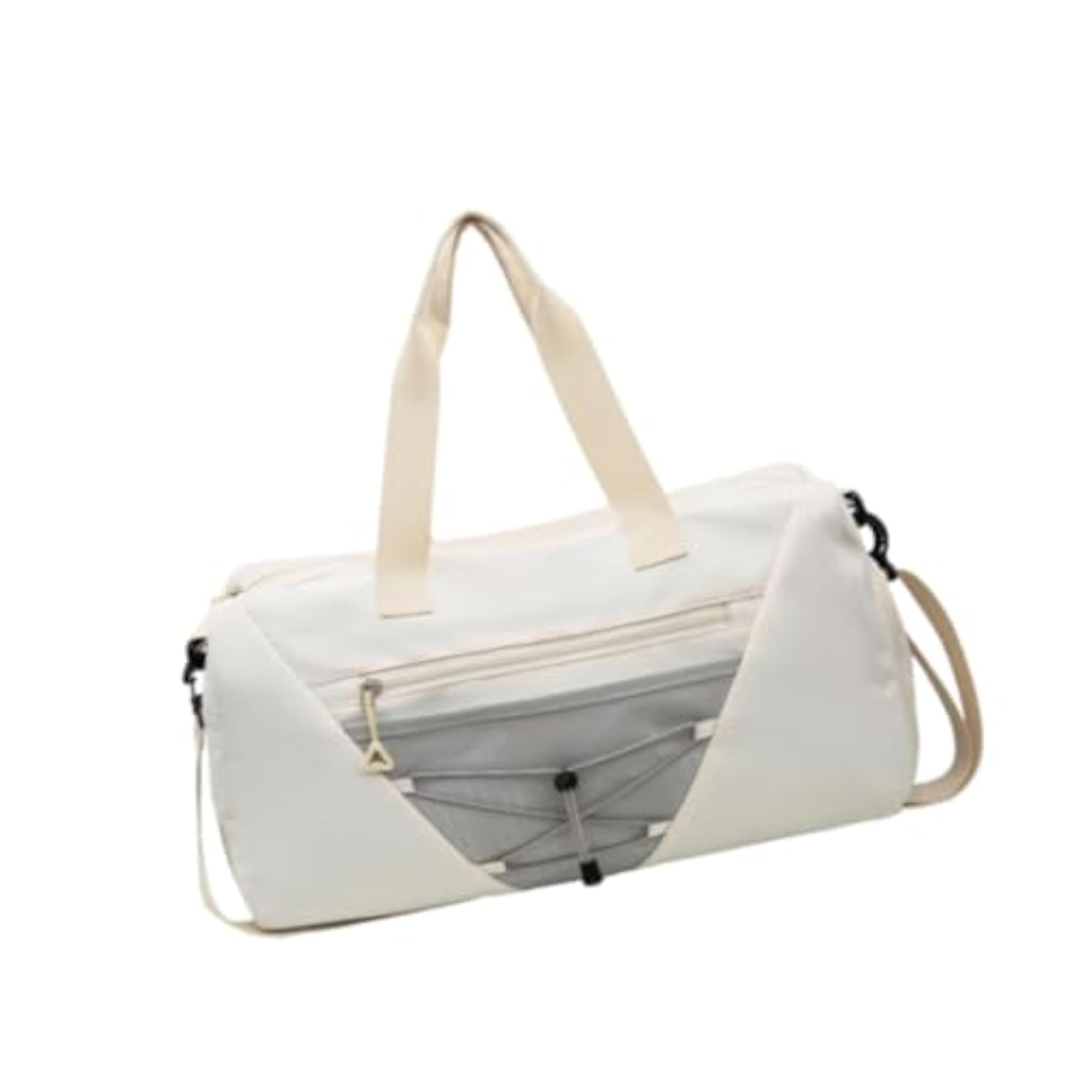 Nylon Gym Duffle Bag with Shoe Compartment, White