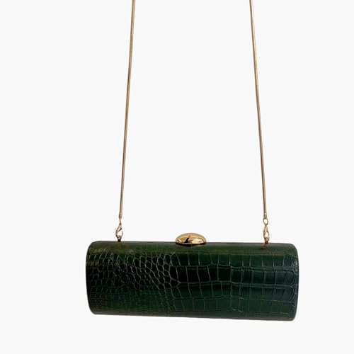 Image of Women Vegan Leather Evening Handbag Crocodile Pattern Handle Clutch Purse Cross Body Envelope Bag