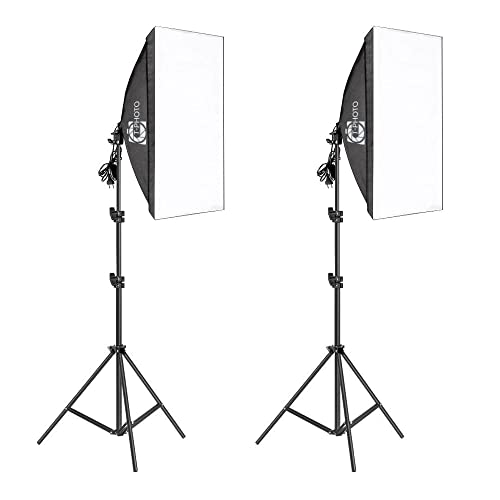 Kit de iluminação Duplo para fotografia T-Photo Softbox com equipamento de estúdio fotográfico contí