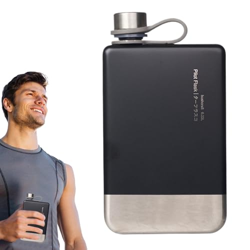 ulapithi Frasco de Licor - Frascos Delgados A Prueba de Fugas - Botella De Agua Reutilizable De Acero Inoxidable Para Soda Café Refrescos Excursiones Camping Bebidas Al Aire Libre