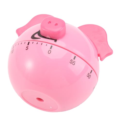 LOLIPPYY Temporizador Mecánico para Cocina Forma de Cerdito Rosa Recordatorio para Hornear Fácil Uso y Control Infantil para Cocina y Repostería Diseño Compacto y Práctico