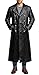 III-Fashions Men's German Officer Classic Vintage Uniform Costume Military World War 2 Trench Black Leather Coat