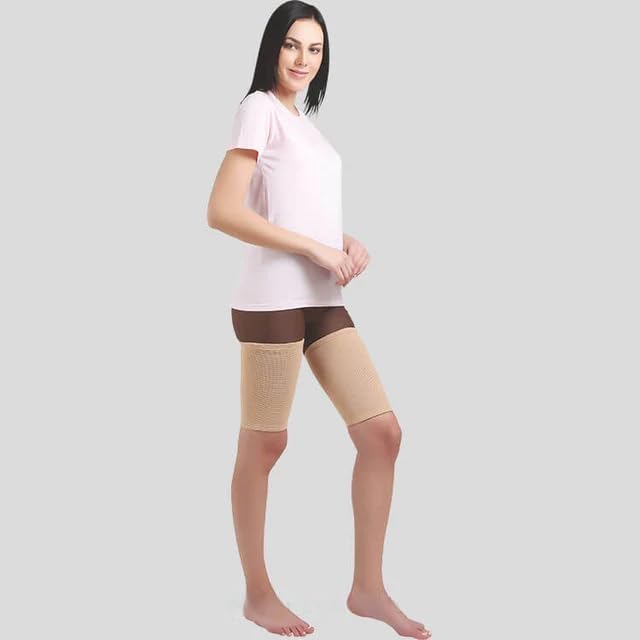 Image of Flamingo Thigh Adjustable Support Brace | Upper Leg Sleeves for Men and Women | Thigh Compression Support for Arthritis, Sports Injury, Moderate Sprains | Large