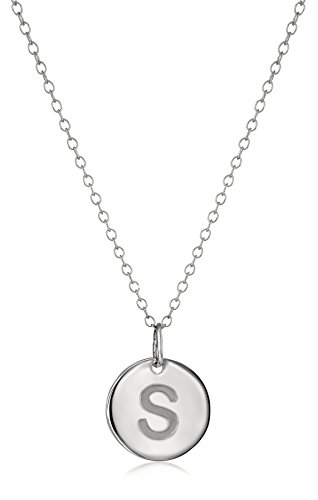 Amazon Collection 14k White Gold Initial Pendant Necklace