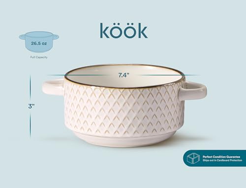 Kook KAP4SB25W Ceramic Soup Bowls With Handles thumb #5