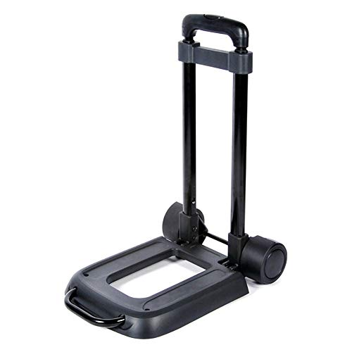3 in 1 Hand Truck Portable Folding Trolley with 4 Wheel, Flat Luggage Cart with Telescopic Handle Stainless Steel, for Moving Heavy Items