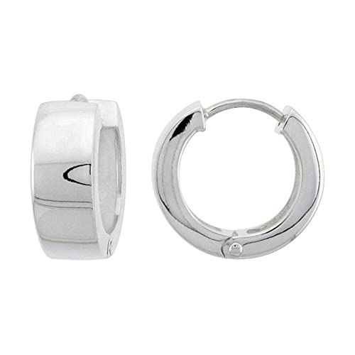 Sterling Silver Huggie Earrings Round Shape Flawless Finish 5/8 inch