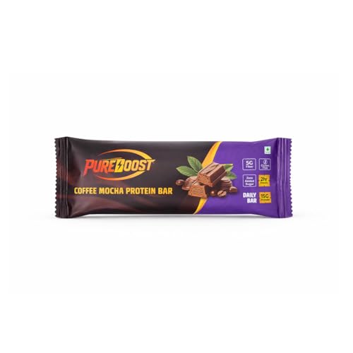 Image of Coffee Mocha Protein Bar | 15g Protein Energy Bar | Gluten Free High Fiber Healthy Snack | Zero Added Sugar Nutrition Bar | Pre & Post Workout Fitness Snack
