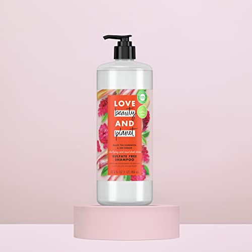 Love Beauty And Planet Sulfate Free Detox & Nourishment Black Tea Kombucha & Red Ginger Clarifying Shampoo For Soft & Shiny Hair, Floral, 32.3 Fl Oz #TOP2